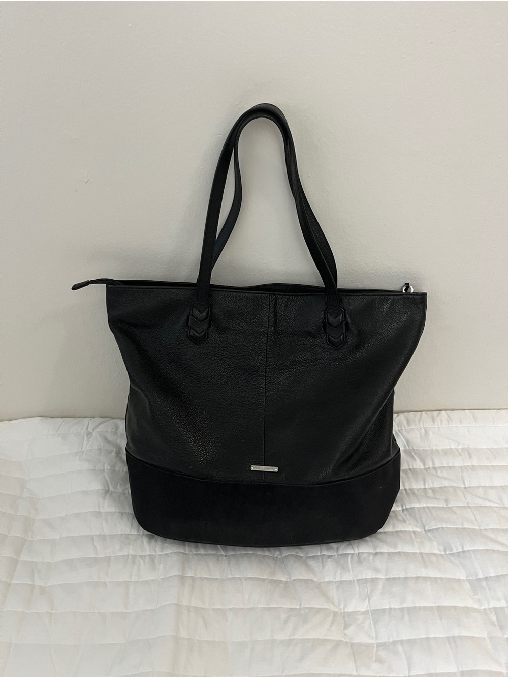 Rebecca Minkoff Black Women's Leather Tote Bag Large capacity